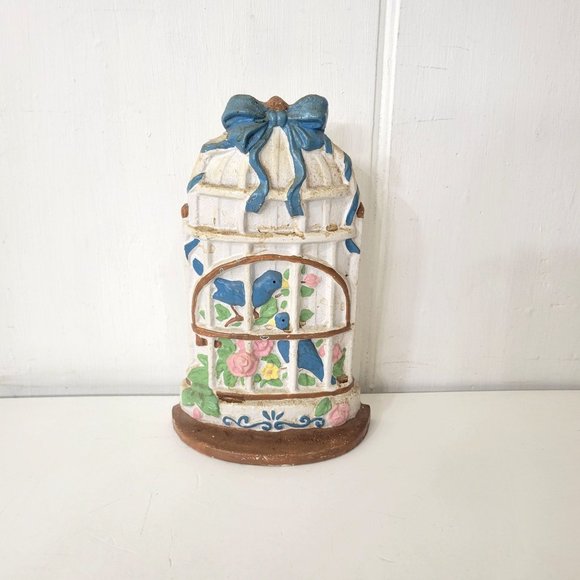 Cast Iron Birdcage and Bluebirds Doorstop - Picture 1 of 6